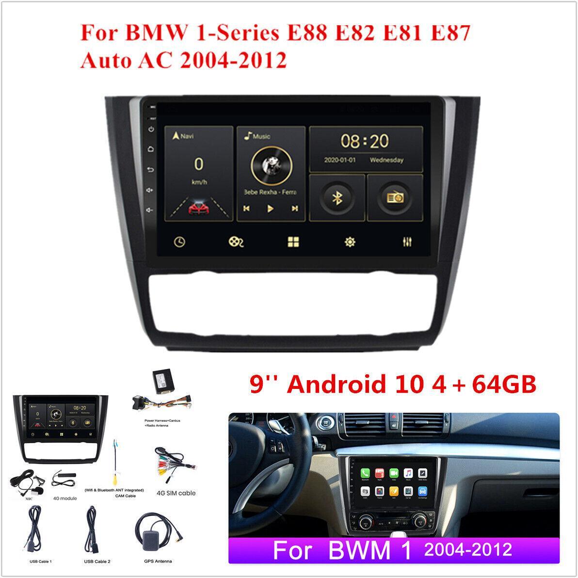 Compatible with 04-11 1 E88 E82 E81 E87 Car Stereo Radio with GPS, 9-inch Android 10, 4+64GB n