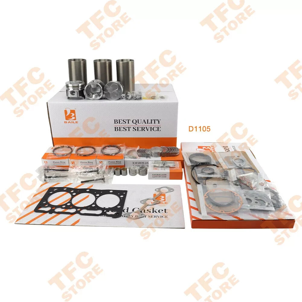 D1105 STD Overhaul Rebuild Kit For Kubota Engine Piston Rings Full Gasket Kit??