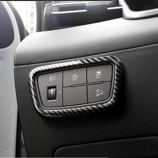 Carbon Fiber Headlight Switch Button Cover Trim for Hyundai for Tucson 2021-2023