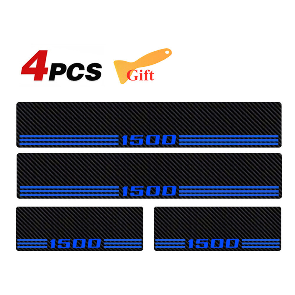 4  Suitable for Dodge for Ram 1500 Blue Carbon Fiber Leather Cab Door and Window Panel Covers - n