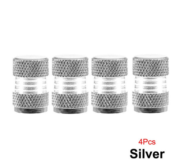 4-piece car tire valve cover rod air dust cover, dustproof and rustproof, silver, suitable  for ford  .