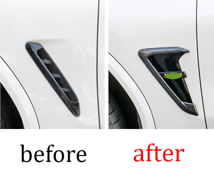ABS Carbon Fiber Front Side Door Fender Cover Trim 2P for BMW X3 G01 X4 2018-21