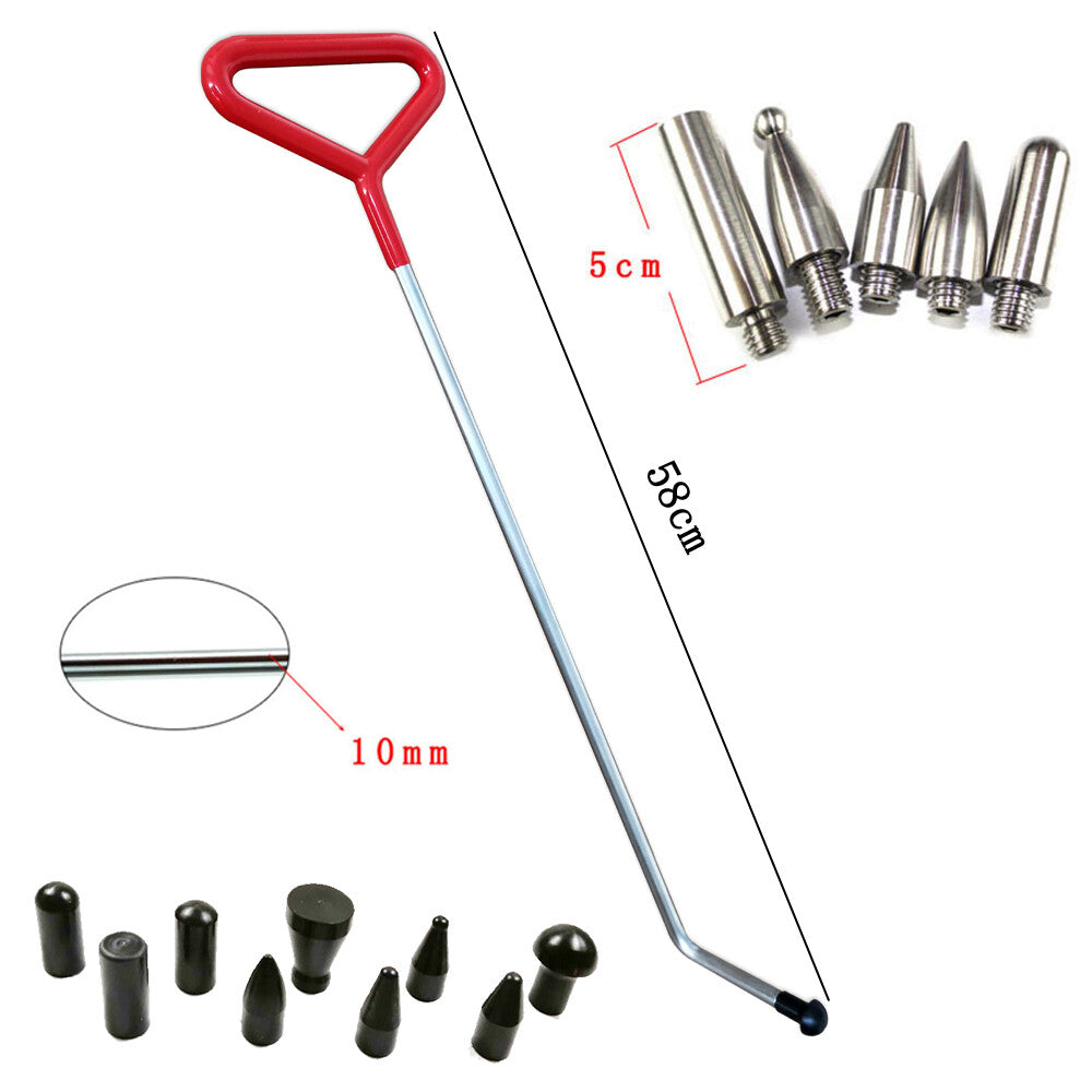 Car Dent Repair Hooks Stainless Steel Push Rods Auto Dent Removal Crowbar Kit v