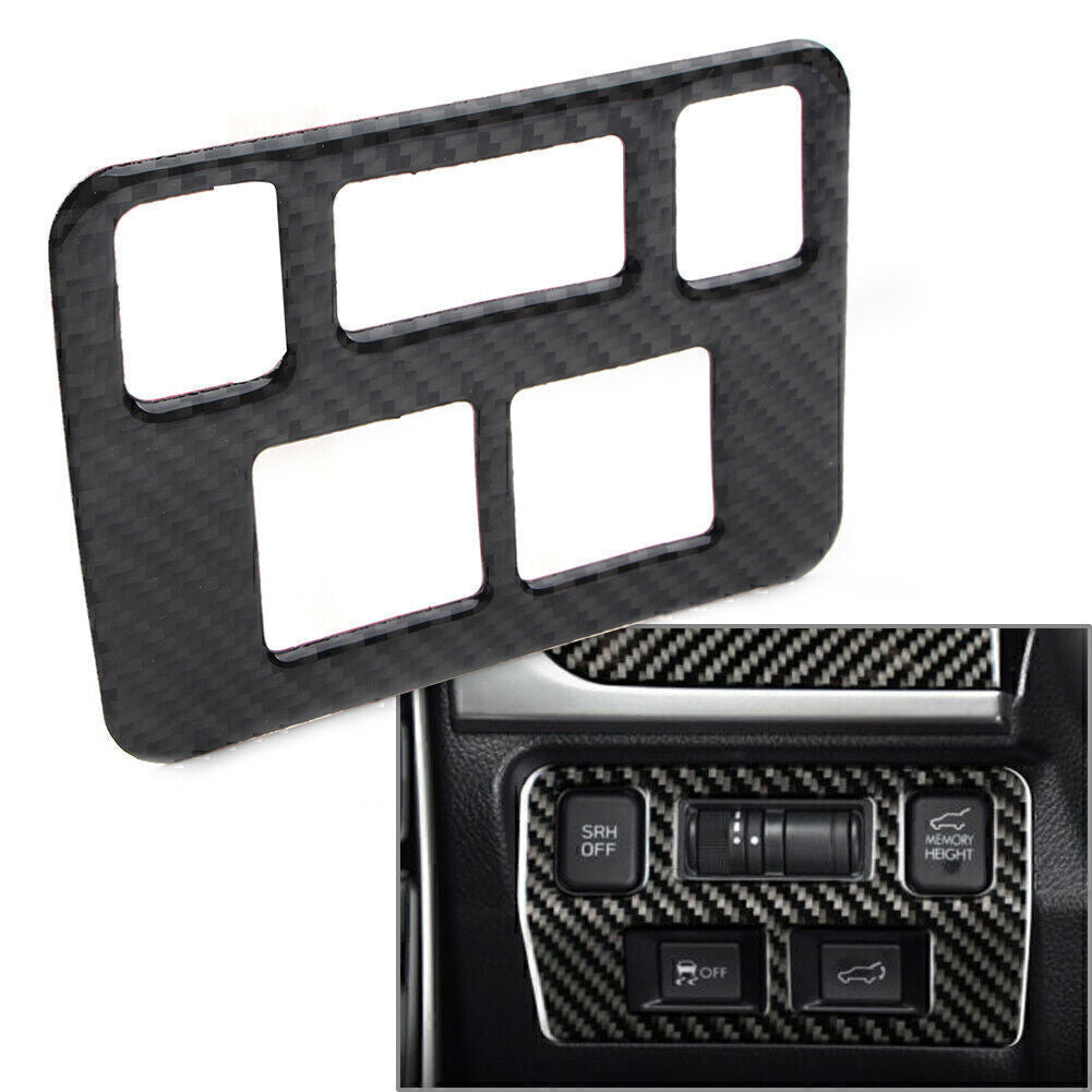 Carbon Fiber Headlight Button Frame Cover Trim for Subaru Forester 2013-2018 17
