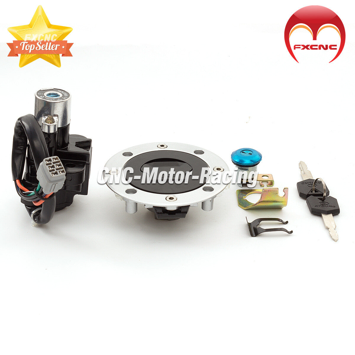 Ignition switch gas cap key suitable for Suzuki GSXR1000, GSXR600, GSXR750 (2007, 2008-2015)