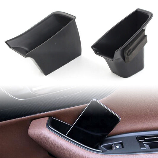 for Audi Q7 2016-2018 2x Car Front Door Handle Armrest Storage Box Tray Bin Kit