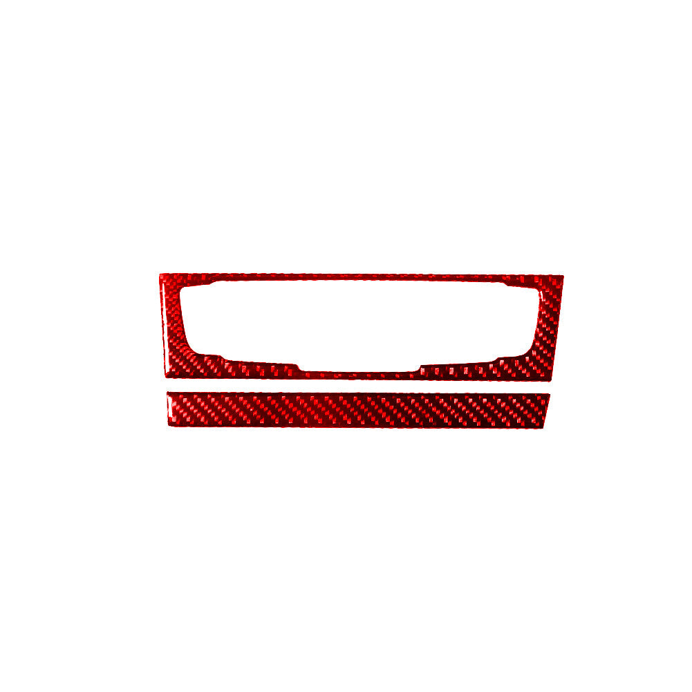for Audi Q5 2009-2017 Red Air-Con Climate Knob Trim Cover Type-A Carbon Fiber