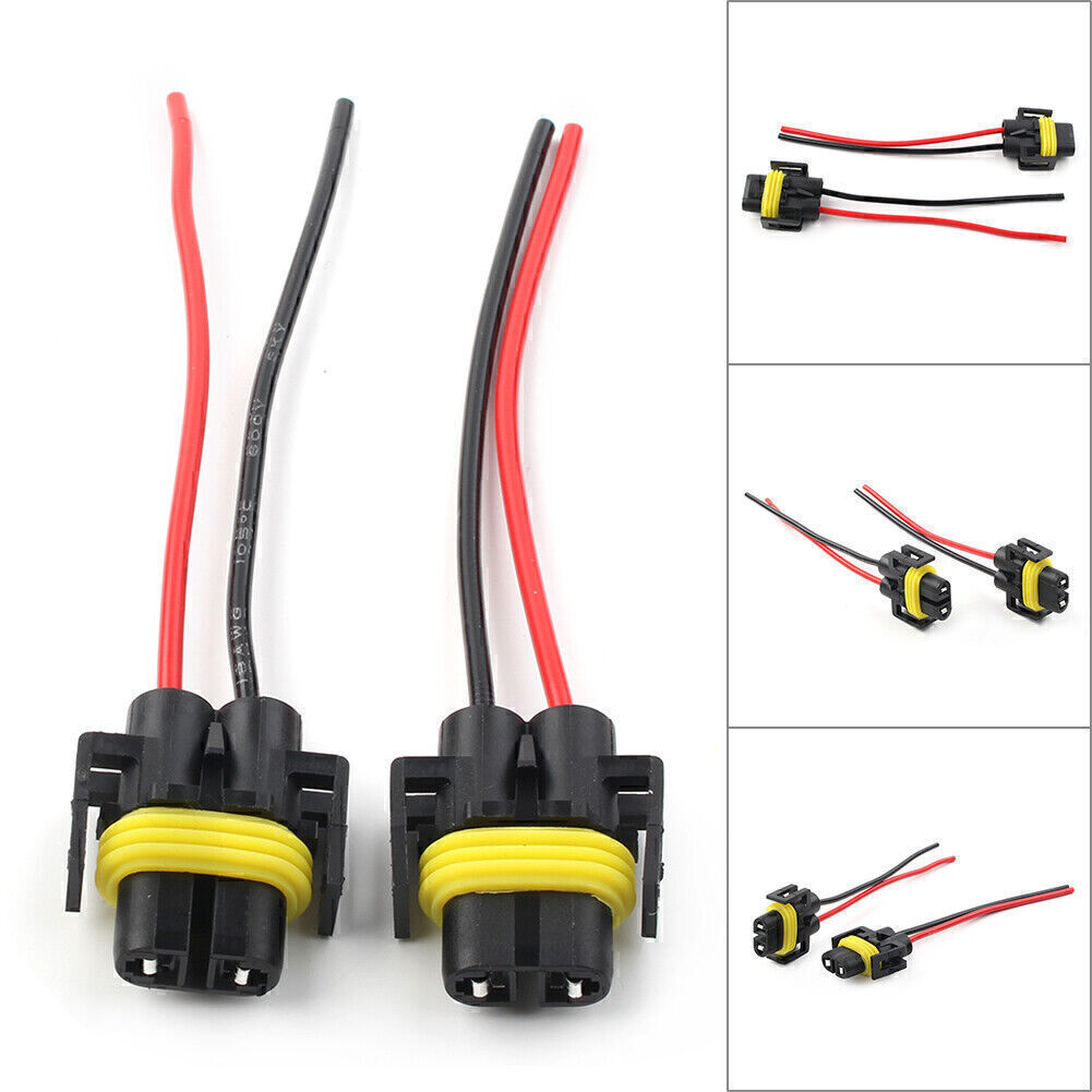 2PC Wire Pigtail Female P S 880 Fog Light Two Harness Bulb Socket Connector Plug Q