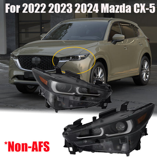 Full LED Non-AFS Headlights Headlamp Assembly Pair For 2022 2023 2024 for Mazda CX-5 n
