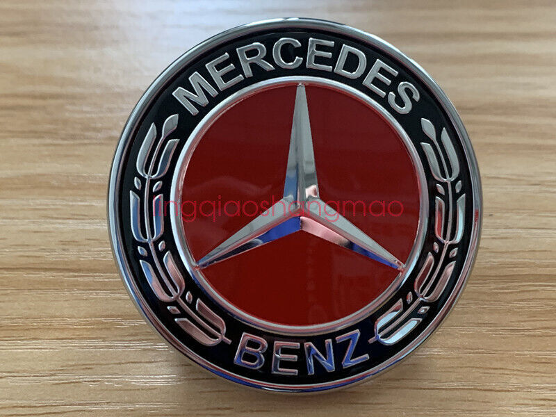 Red is suitable for Mercedes-Benz W204 A0008171701 range hood with laurel wreath badge.