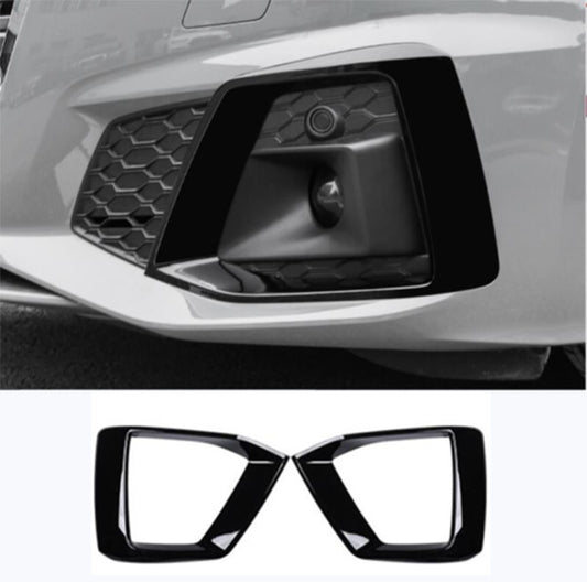 Glossy Black ABS for 2020-2023 for AUDI for A5 S5 Front Fog Light Lamp Frame Cover Trim