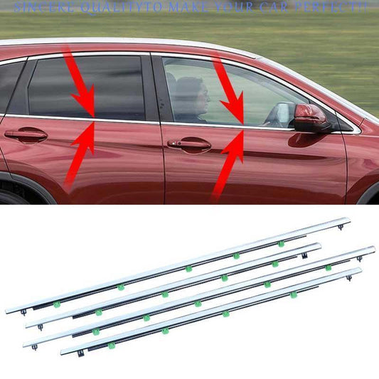 for Honda CR-V CRV 2007-11 Rubber Chrome Door Window Waterproof Sealant Trim 4X