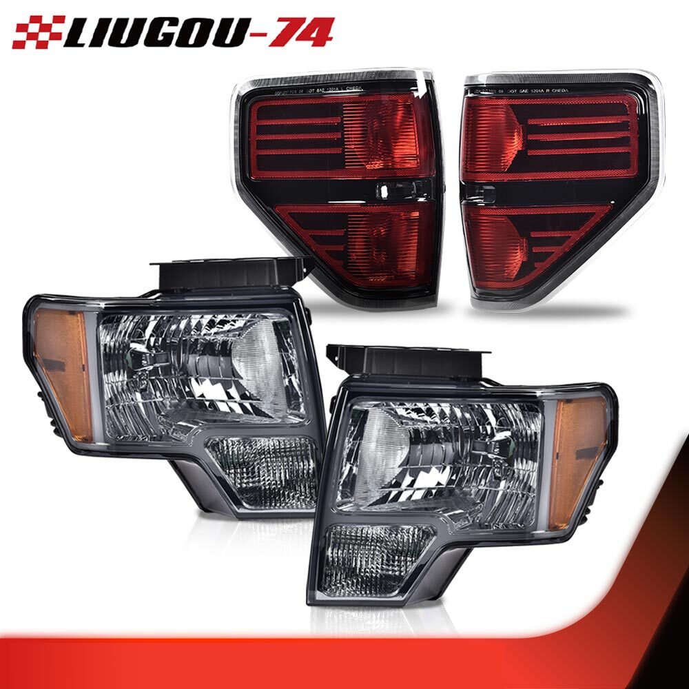 Taillights, brake lights, and smoked headlights suitable for 09-14 for Ford F-150/pickup trucks.