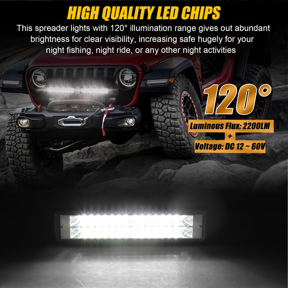 2 x 6-inch 84W LED work light strips, floodproof fog lights, off-road driving trucks, SUVs, all-terrain vehicles, 4WD Q