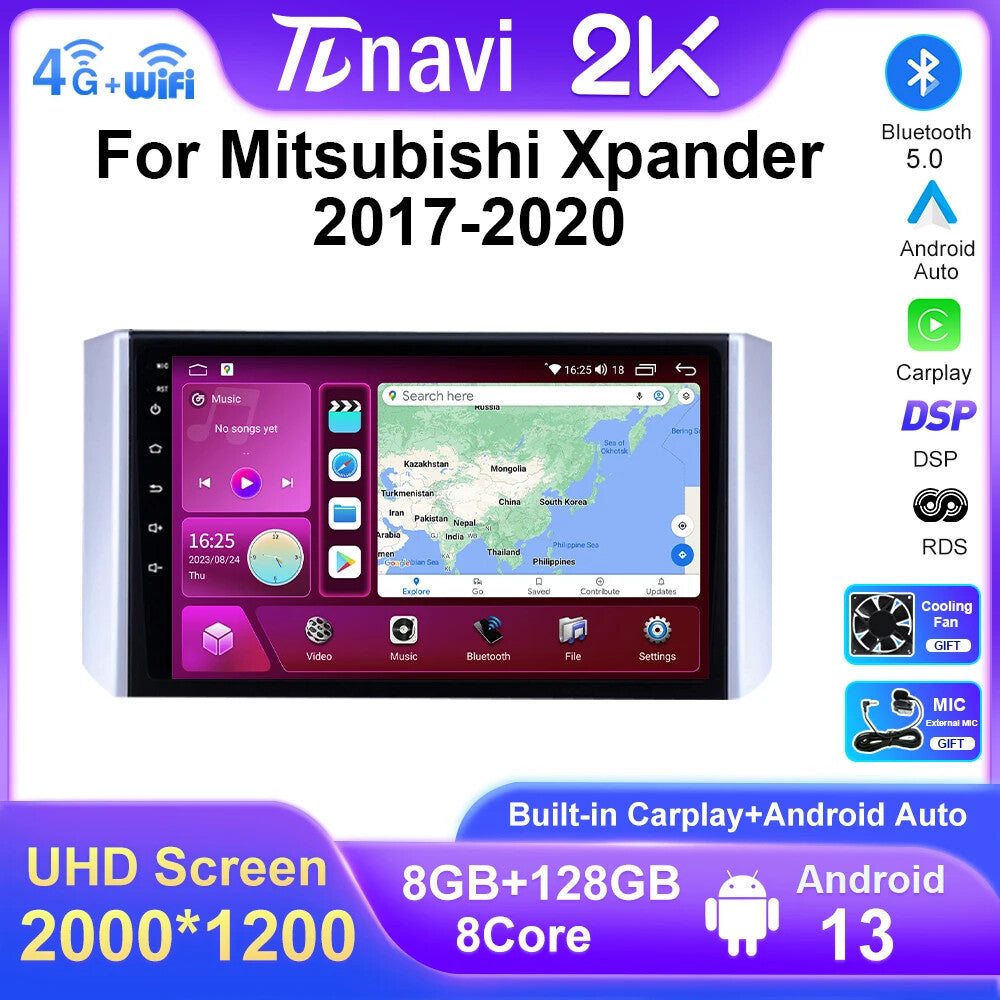 for Mitsubishi Xpander 2017-2020 CarPlay Car Radio GPS Multimedia Player Screen