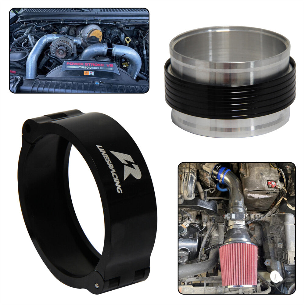 3'' 76mm Aluminum HD Intake V-Band Clamp Flange Intercooler Pipe Quick Release
