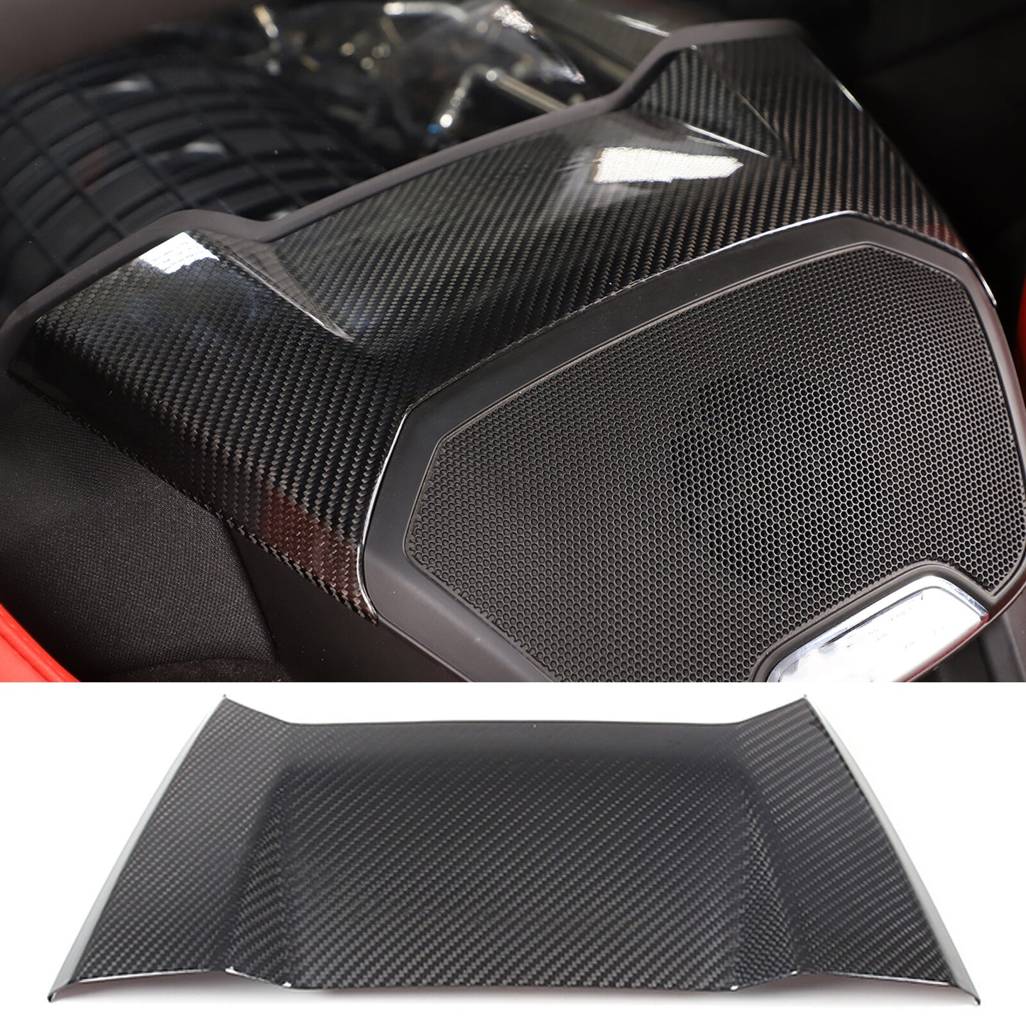 2-Pack Soft Carbon Fiber Interior Window Bottom Trim Panel for Corvette C6 2005-2013- v