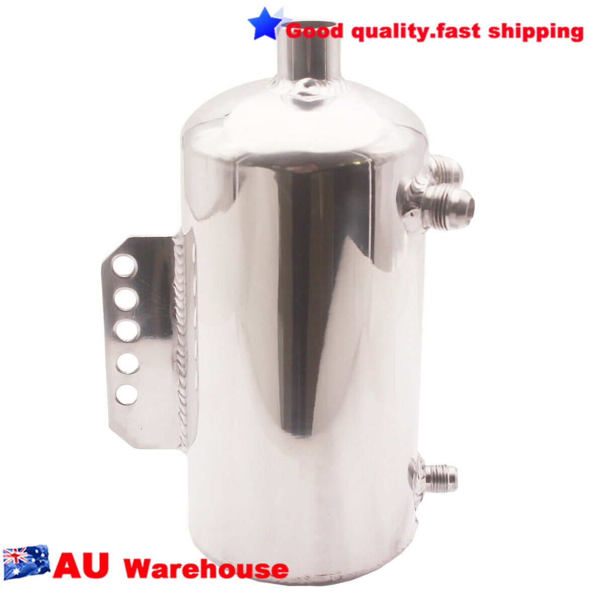 Universal Car Polished Billet Aluminum 1.5L Fuel Surge Tank Mirror Oil Catch Can n