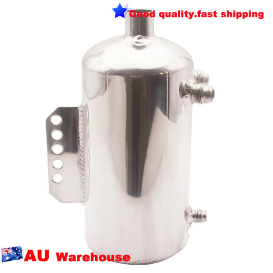 Universal Car Polished Billet Aluminum 1.5L Fuel Surge Tank Mirror Oil Catch Can n
