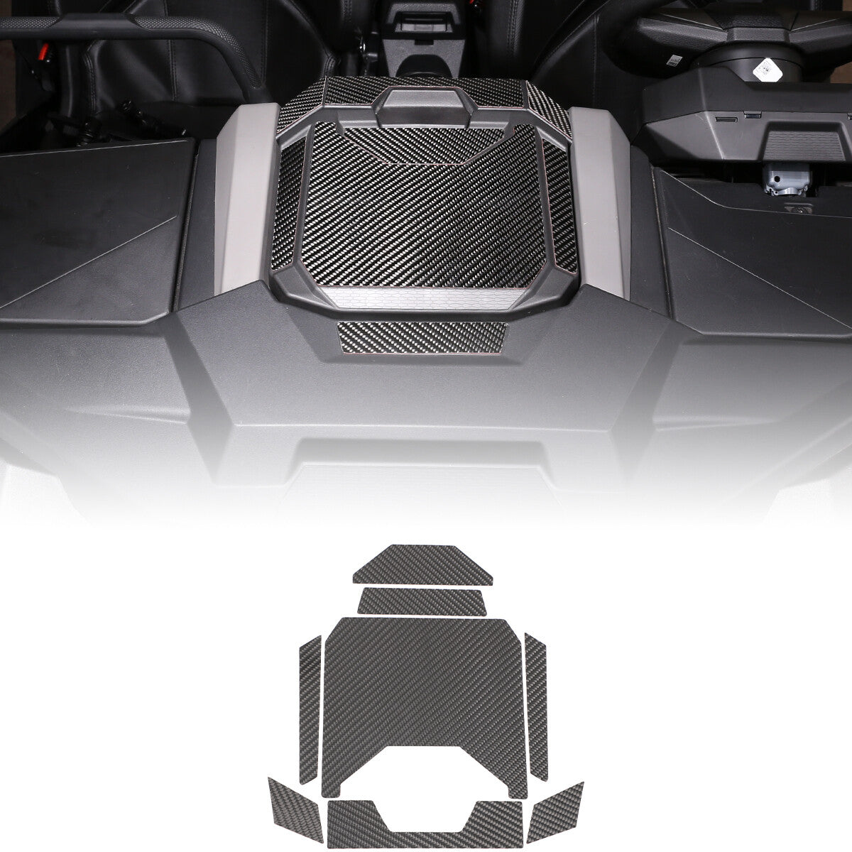 Carbon Center Console Storage Box Panel Decor for Polaris RZR PRO XP Ultimate 21+- n