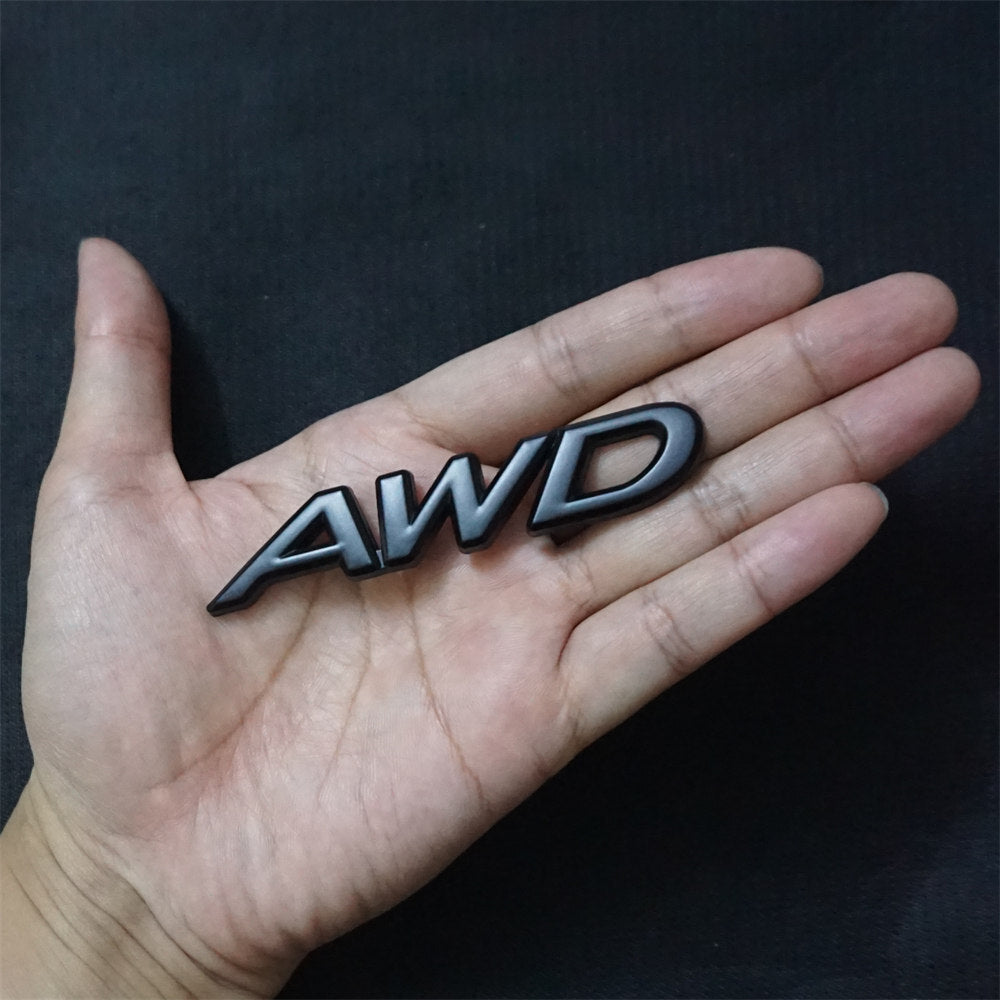 3x Black AWD Matte Rear Metal Decal Sticker Badge Emblem Speed Tailgate Fast SUV Q