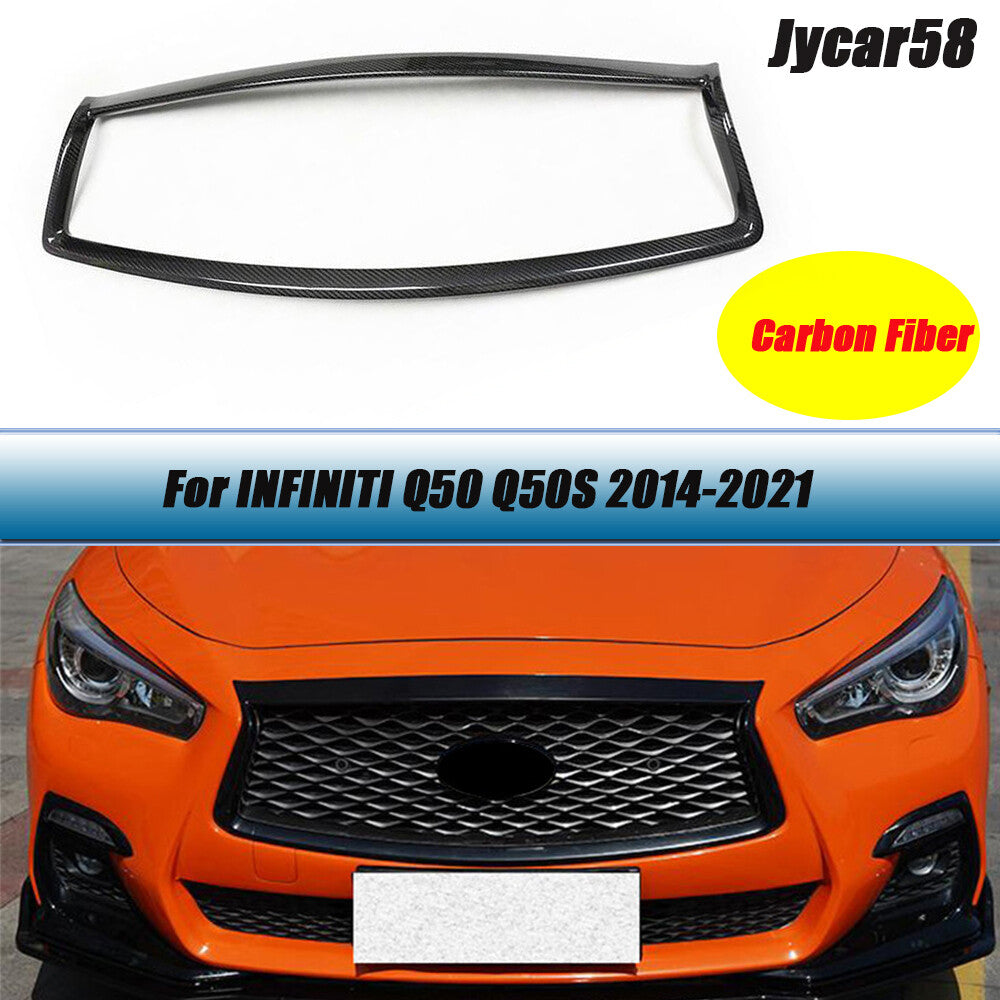 for INFINITI Q50 Q50S 2014-2021 Racing Front Middle Grille Trim Covers Frame