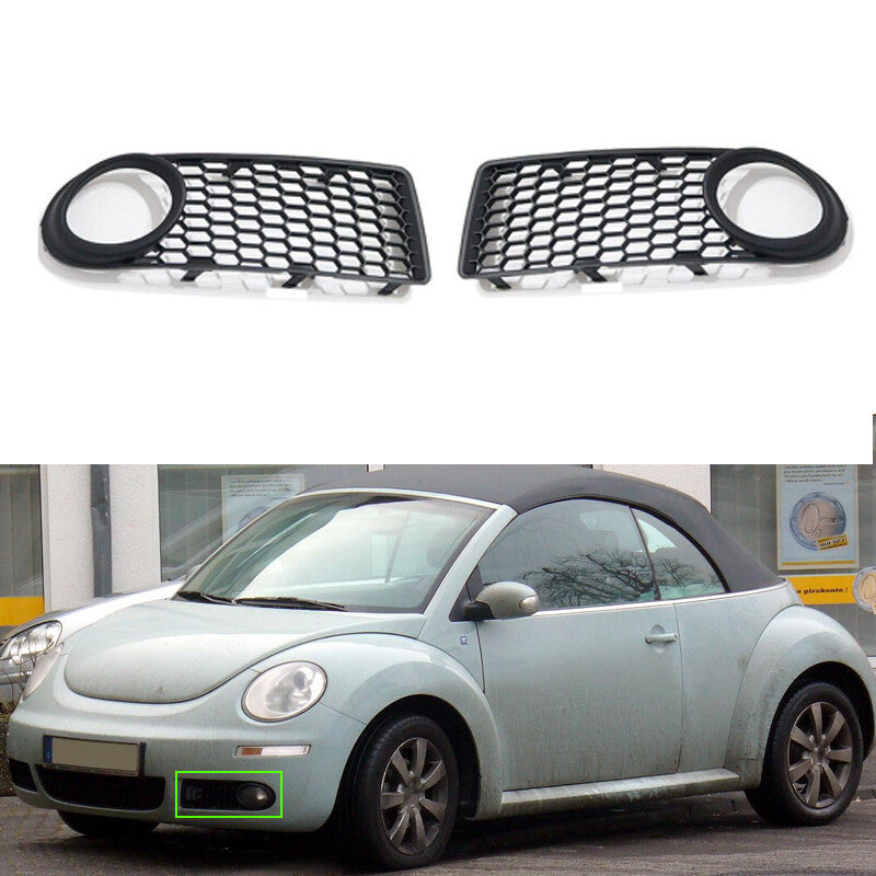 Mesh Grille Front Bumper Fog Lamp Cover Frame 1 Pair for VW Beetle/Cabrio 06-11