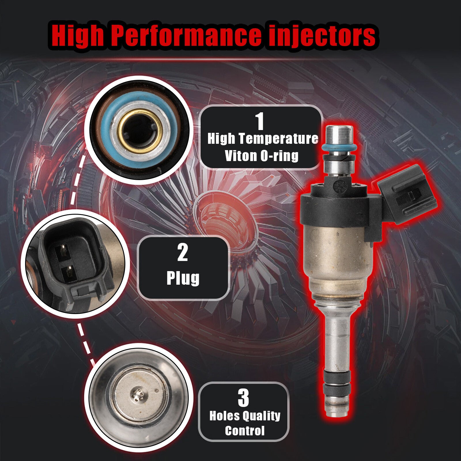 Six fuel injectors for Kia Sorento, Sedona, for Hyundai Santa Fe, Azera 3.3L (2014-2018)