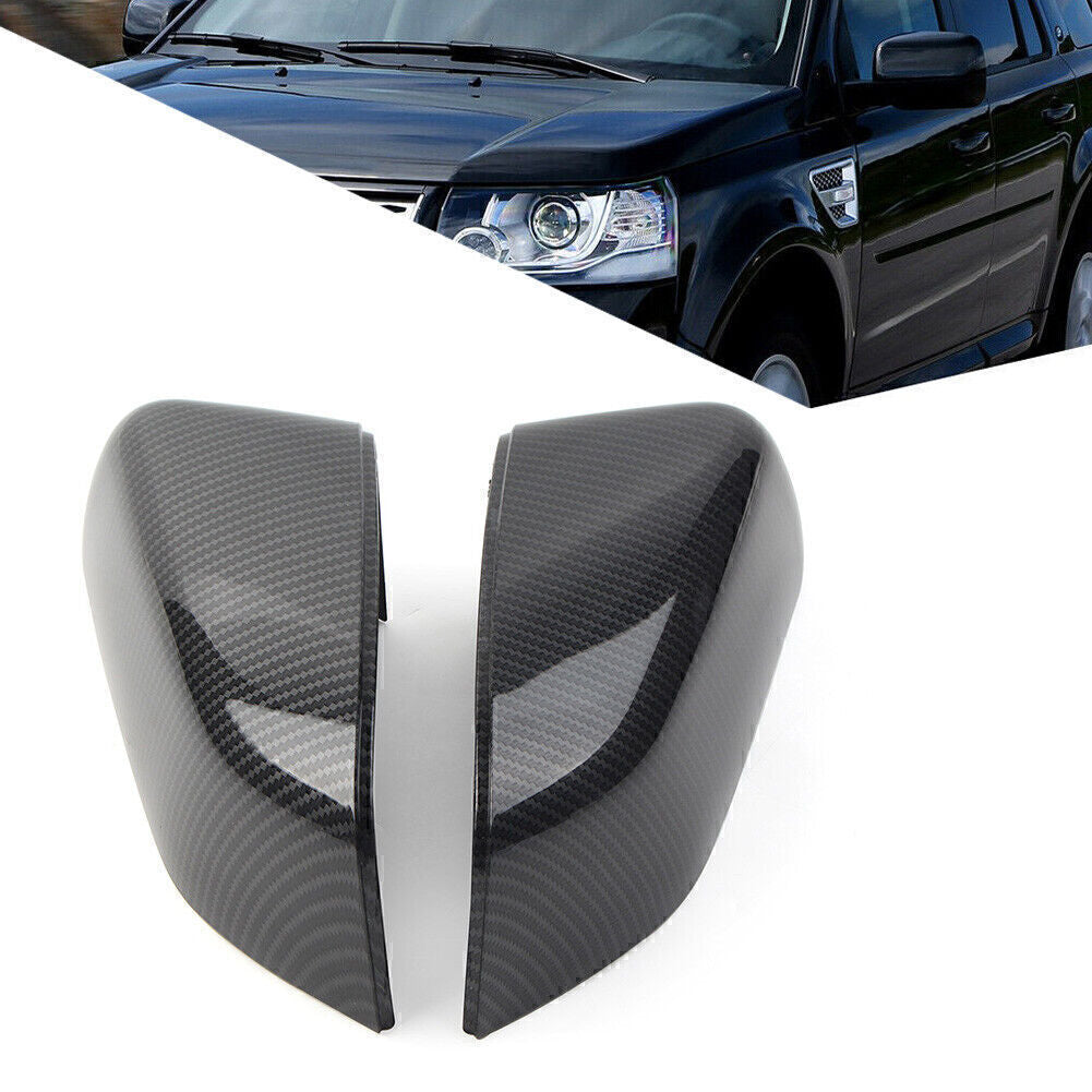 Pair Mirror Cover Cap for Land Rover LR2 LR4 for Range Rover Sport Freelander 2 Q