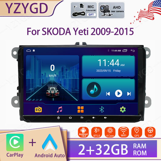 for SKODA Yeti 2009-2015 Stereo Android Auto Carplay Car Radio GPS Navi Screen