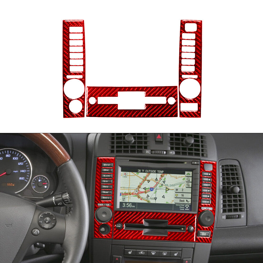for Audi A4 2017-2019 Red Carbon Fiber Door Loudspeaker Decorative Cover Trim v