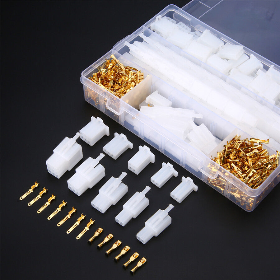 580-piece pack of 2-9 pin motorcycle electrical male and female cable connectors/terminals n