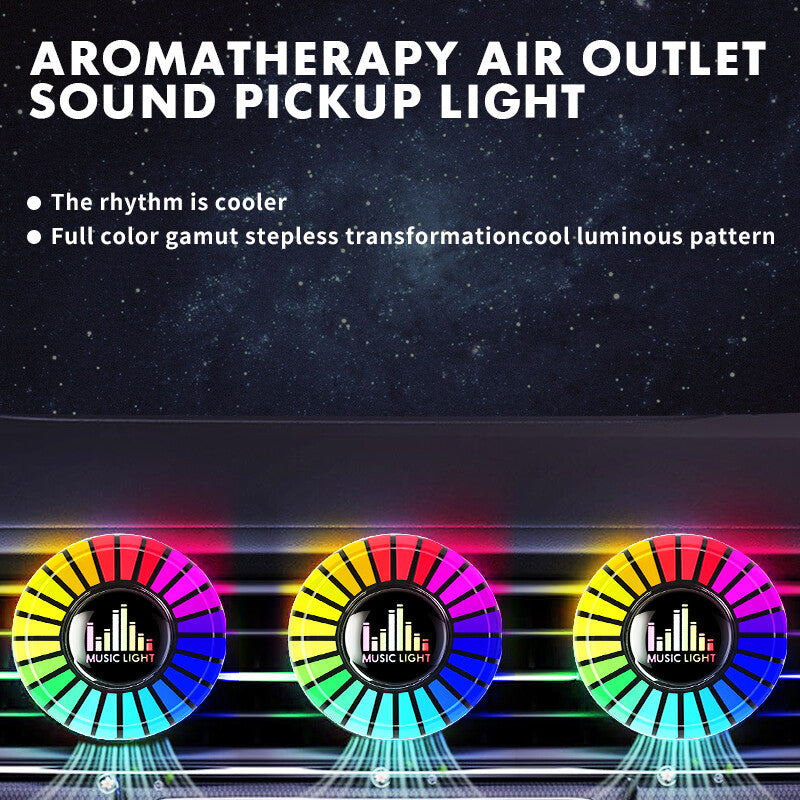 Car Air Freshener RGB LED Ambient Light Music Rhythm Fragrance Light App Control - n