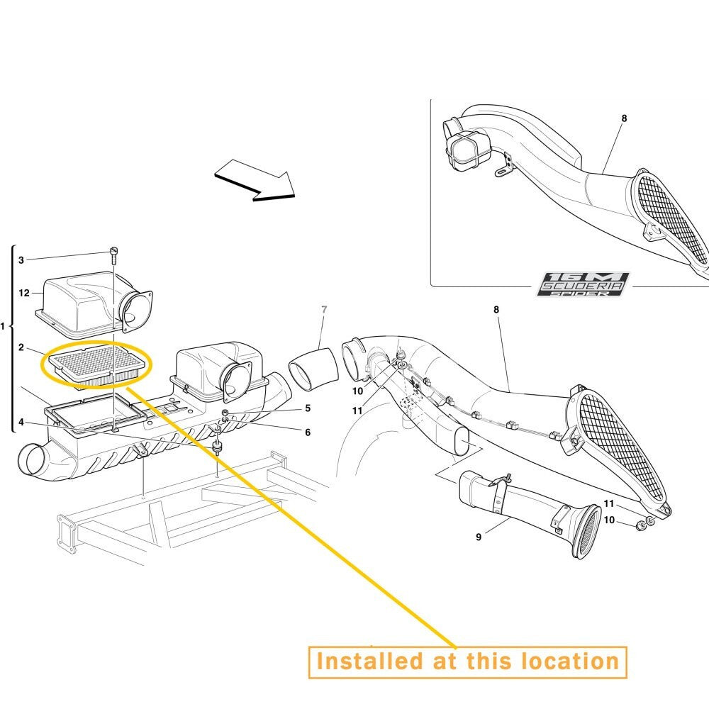Equipment Manufacturer ( ) for Ferrari F430 Engine Air Filters: 191206