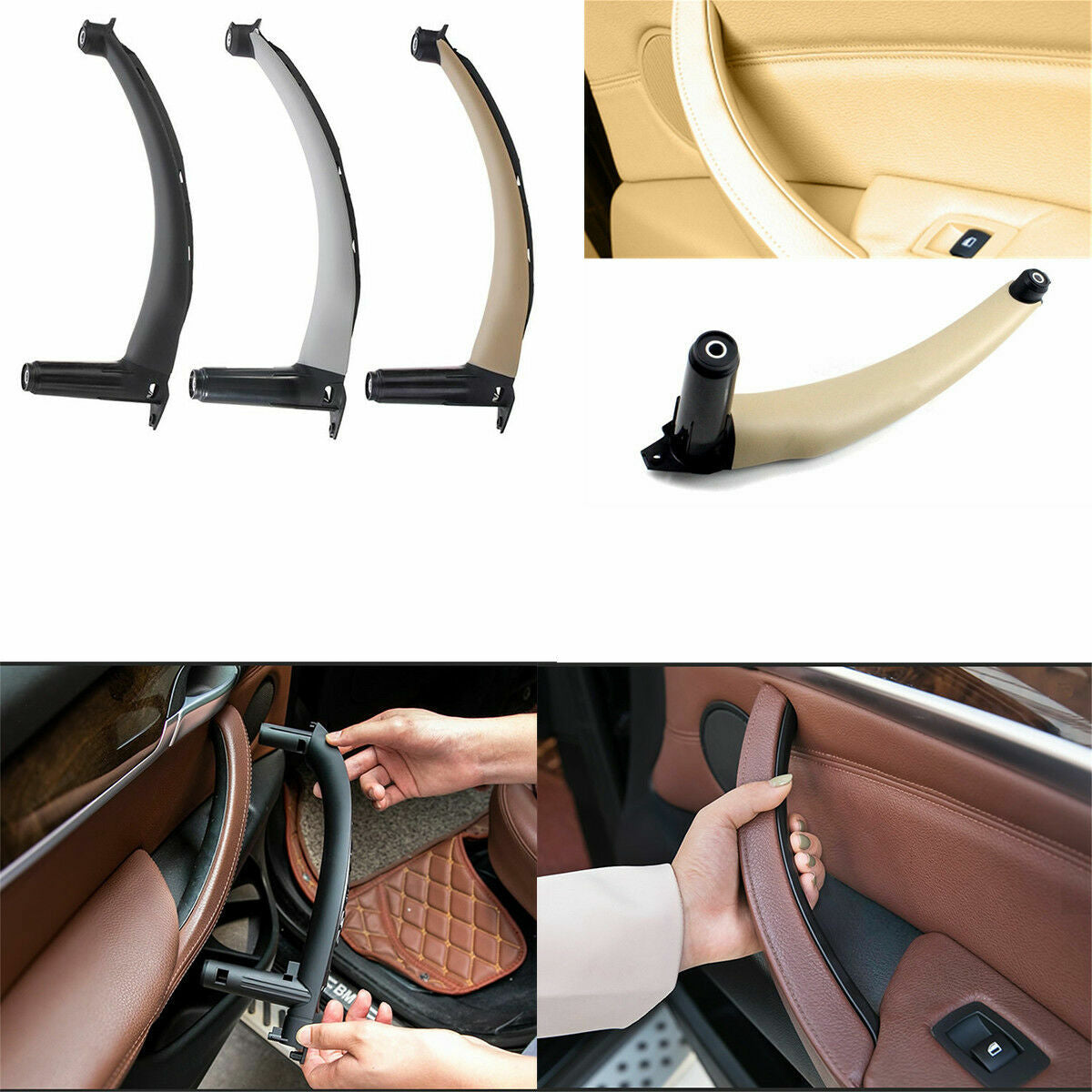 Passenger Right Inner Door Panel Handle Pull Trim Cover Fit for BMW E70 for X5 2007-2014 Q