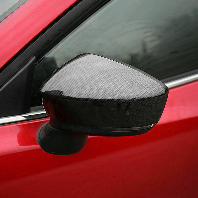 2X for Mazda 3 Axela 2017-2018 ABS Carbon fiber Side Rearview Mirror Cover Trim