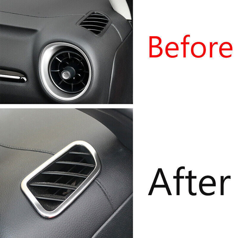 Instrument LR Air Outlet Vent Trim Fit for Kia K3 Forte 2019-22 Silver Titanium