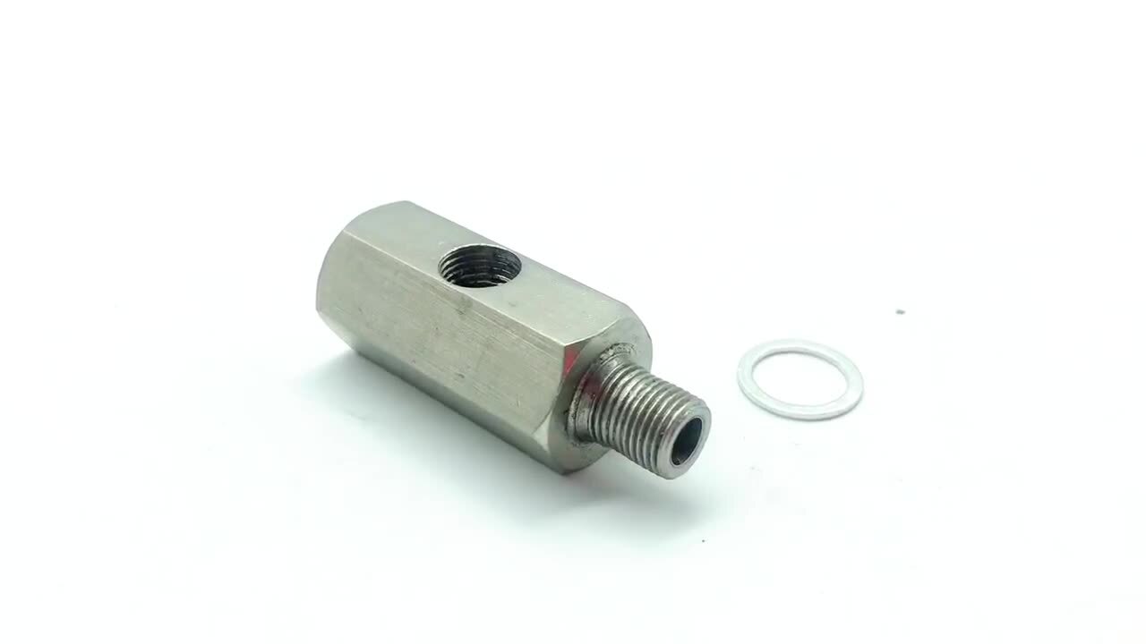 Oil Pressure Sensor Tee To NPT Turbo Supply Feed Line Gauge Adapter 1/8 NPT