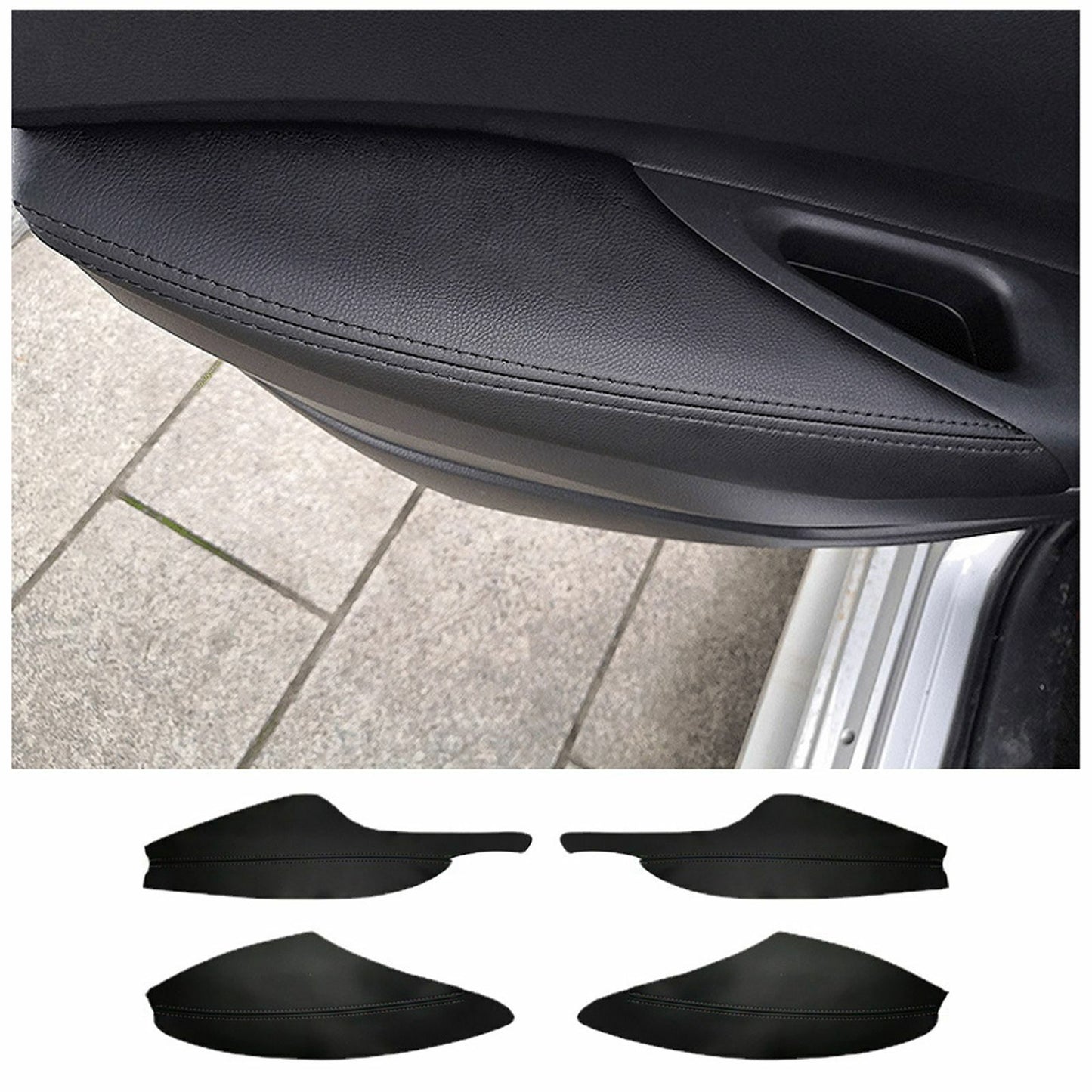4X PU Leather Interior Door Armrest Handle Cover Trim for Toyota for Corolla 2020-24