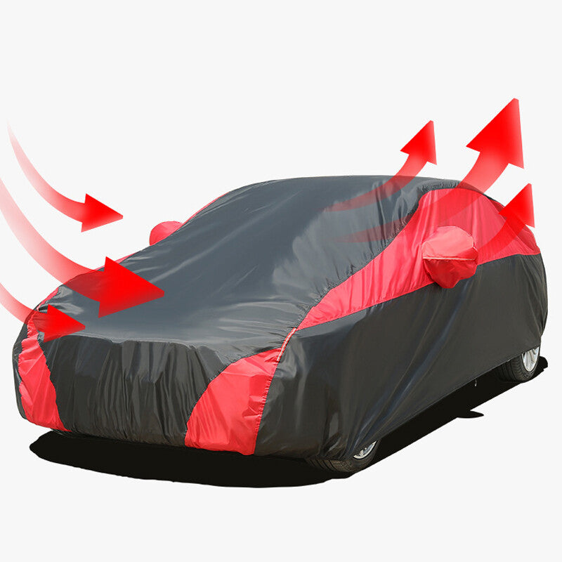 Red full-body cover, heavy-duty waterproof, UV-protective, sunscreen, snowproof, n