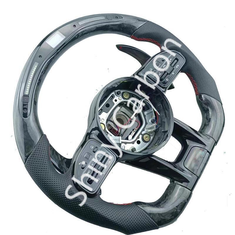 Forged carbon fiber LED steering wheel suitable for AMG C63, E63, CL63, S63, G63, GLA, CLA, GLE.