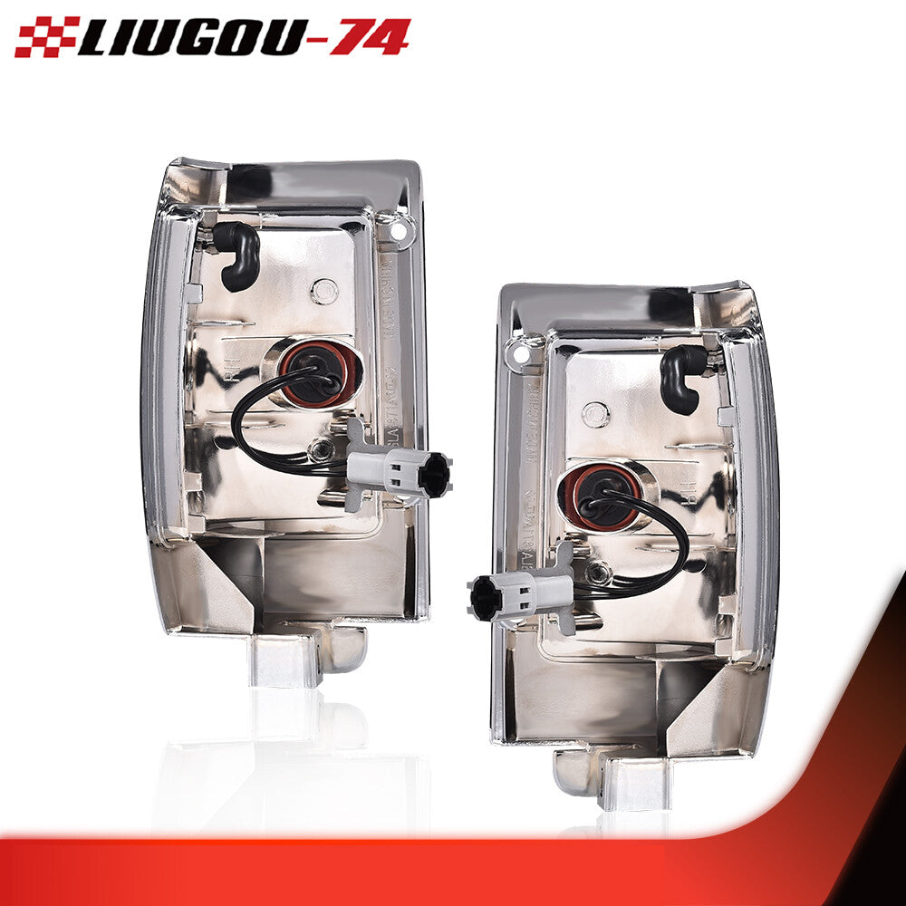 Suitable for 1990-1997 for Nissan D21 parking corner side marker signal lights with chrome plating.