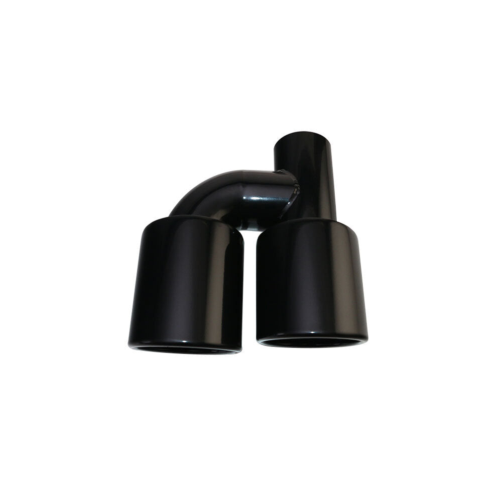 2pcs 2.5 ID 4 OD Black Exhaust Pipe Tips Universal Fit Dual Tip H-type Tip