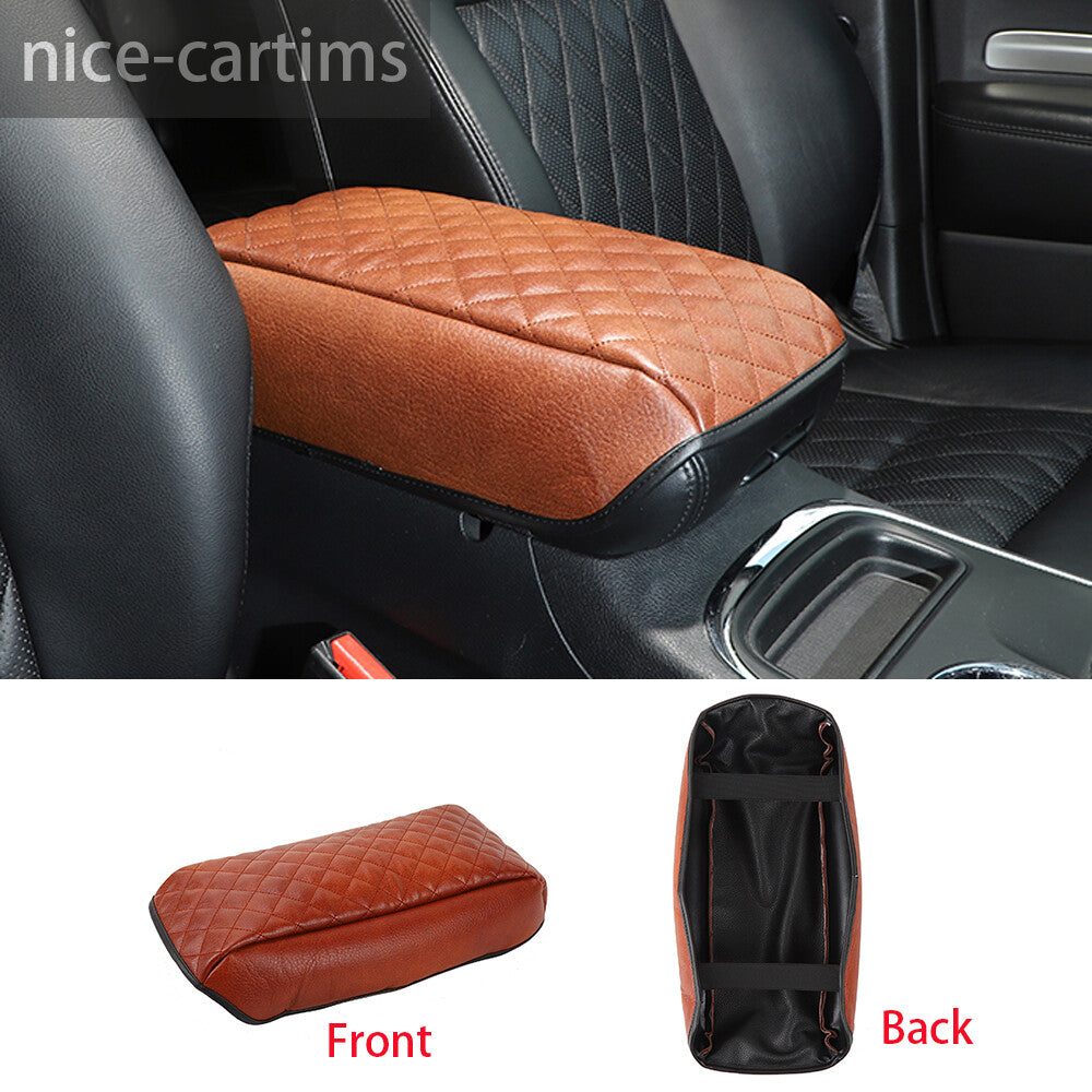 Brown Armrest Box Cushion Pad Cover Leather Case for Jeep Grand Cherokee 2011-20