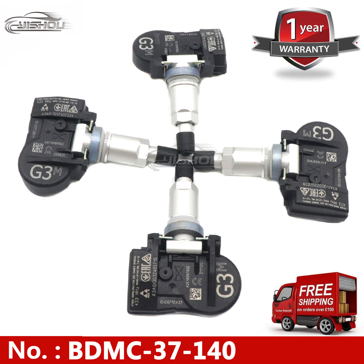 New 4-piece TPMS tire pressure monitoring sensor BBP3-37-140 for Mazda CX-9 MX-5 Miata