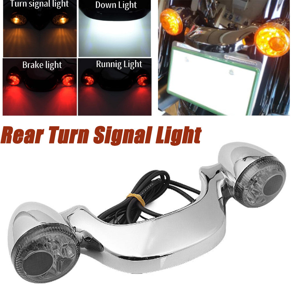 Rear turn signal brake LED light bar suitable for Harley Touring Road Street Glide Chrome - n