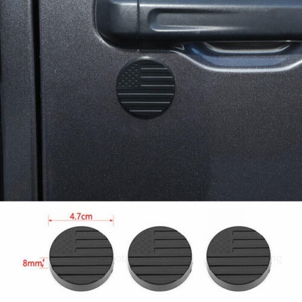 3PCS Matte Black Door Key Socket Cover for Jeep for Wrangler TJ JK JL JT Gladiator