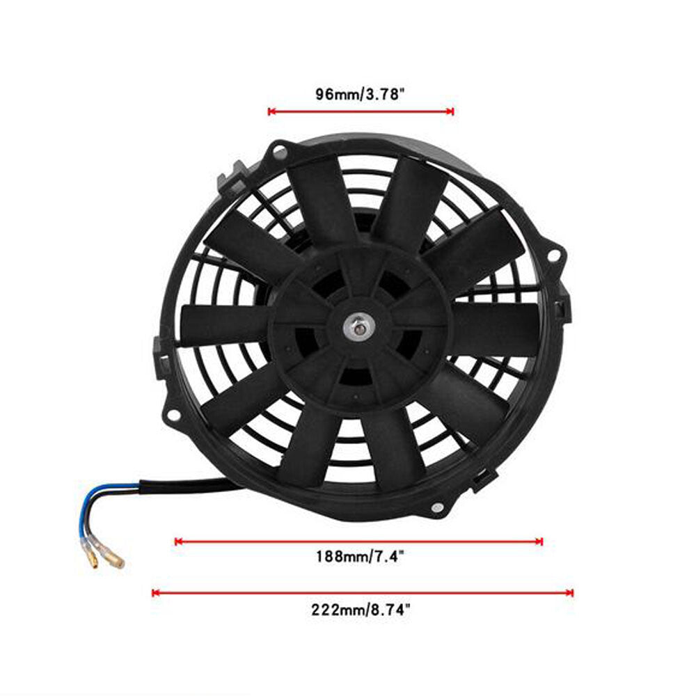 For 7 inch 12V 80W Slim Radiator Cooling Thermo Electric Fan  Mounting kit Q