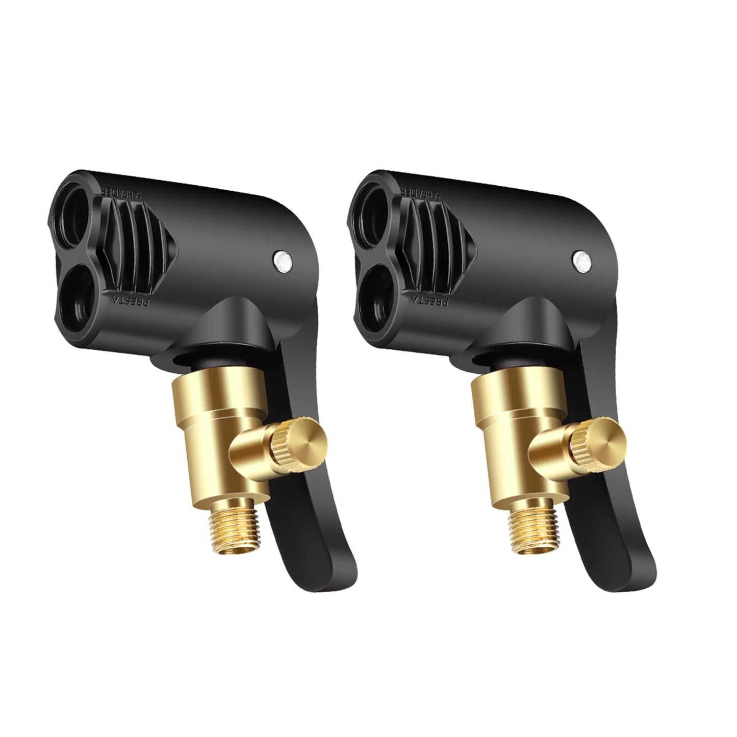 2PCS 2-in-1 Deflateable Air Chuck Accessories Fit For Schrader and Presta Valves
