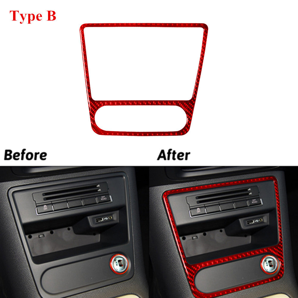 Carbon Fiber Gear Shift Frame Cover Trim For X5 E70 X6 E71 2008-2010 Type A v
